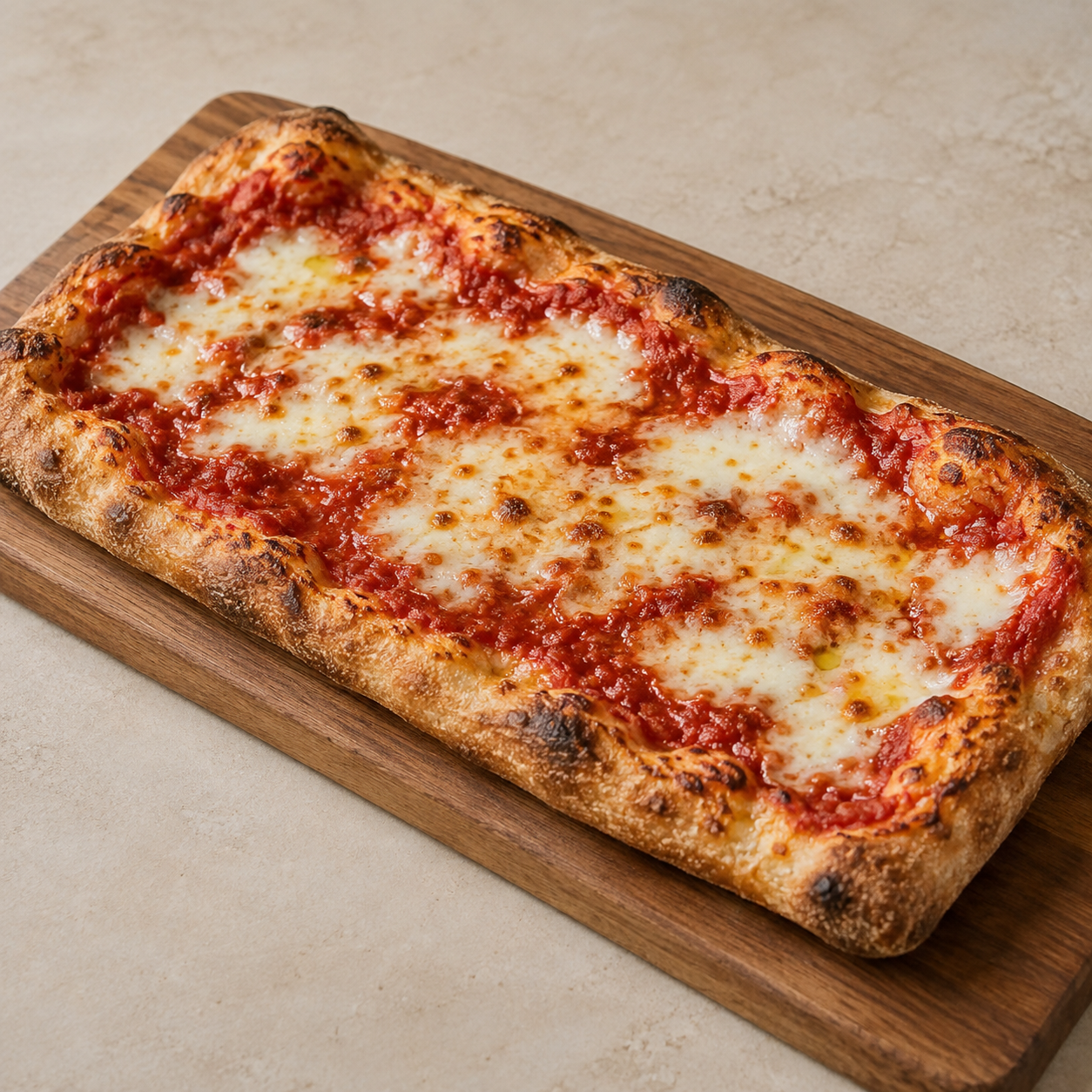 Pizza romaine rectangulaire à la tomate et à la mozzarella — illustration
